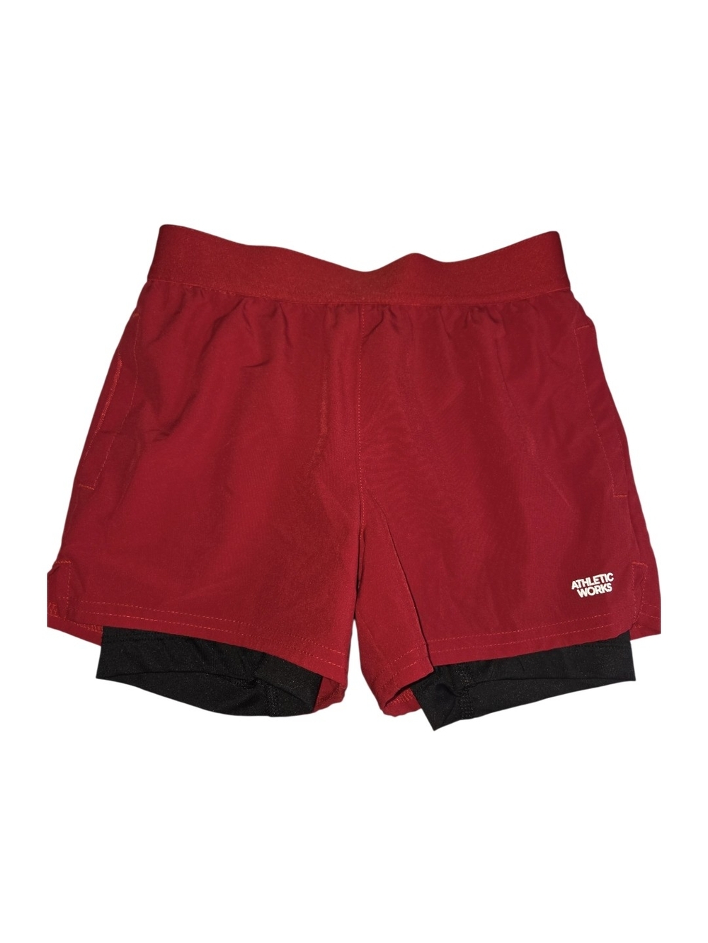 Athletic Works Boys  Red Layered Running Shorts